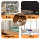 Collage of different room settings with text labels for study, bedroom, living room, and office.