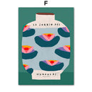 Home decor, room decor, wall decor, Decorative poster with a stylized vase design and text on a green background