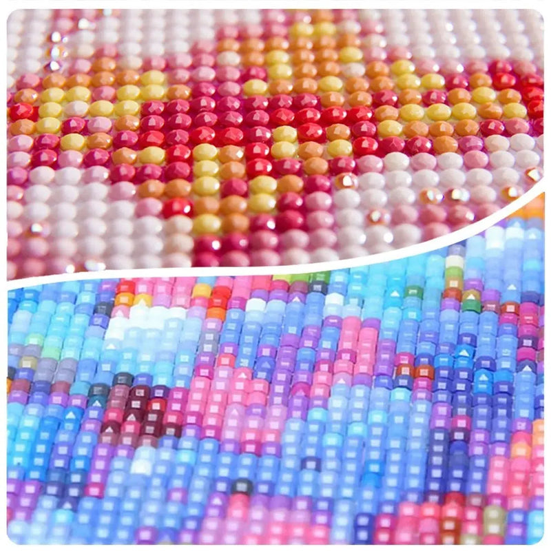 Wall decor, room decor, home decor, Close-up of colourful bead patterns in a grid layout.