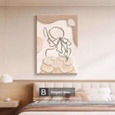 Home decor, room decor, wall decor, Decorative wall art with abstract design in a bedroom setting
