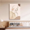 Home decor, room decor, wall decor, Decorative wall art with a woman's silhouette and flower in a bedroom setting.