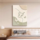 Home decor, room decor, wall decor, Abstract wall art with a woman and butterflies in a bedroom setting