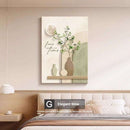 Home decor, room decor, wall decor, Decorative wall art with floral elements and text above a bed in a bedroom setting.