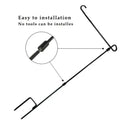 Garden pots, outdoor decor, garden ornaments, Diagram of a fishing rod with text indicating easy installation and no tools required.