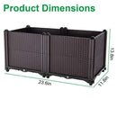 Garden pots, outdoor decor, garden ornaments, Garden planter box with dimensions labelled on a white background