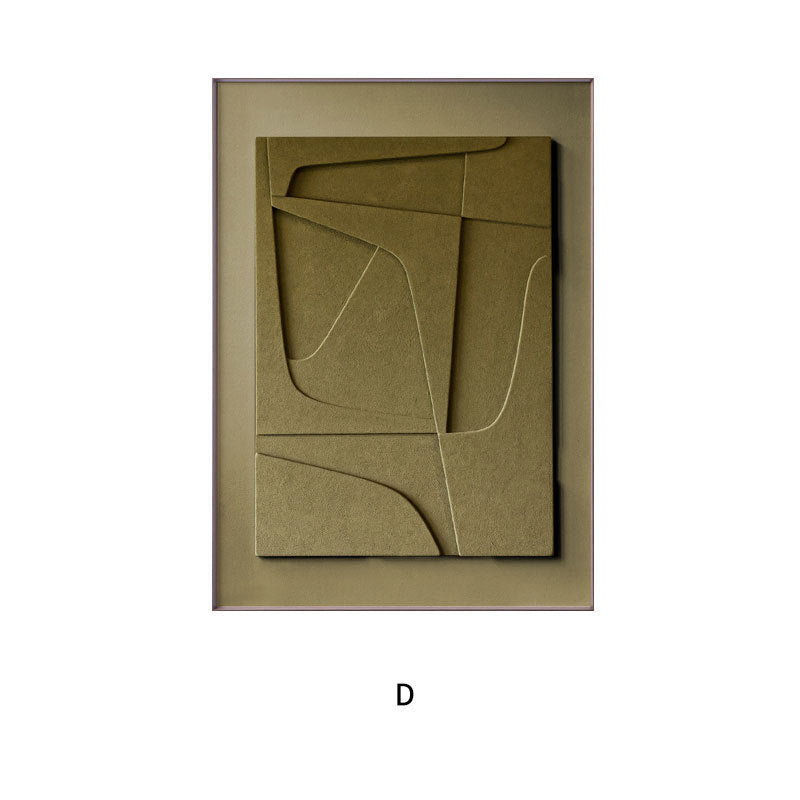 Home decor, room decor, wall decor, Abstract art piece in a brown frame on a white background
