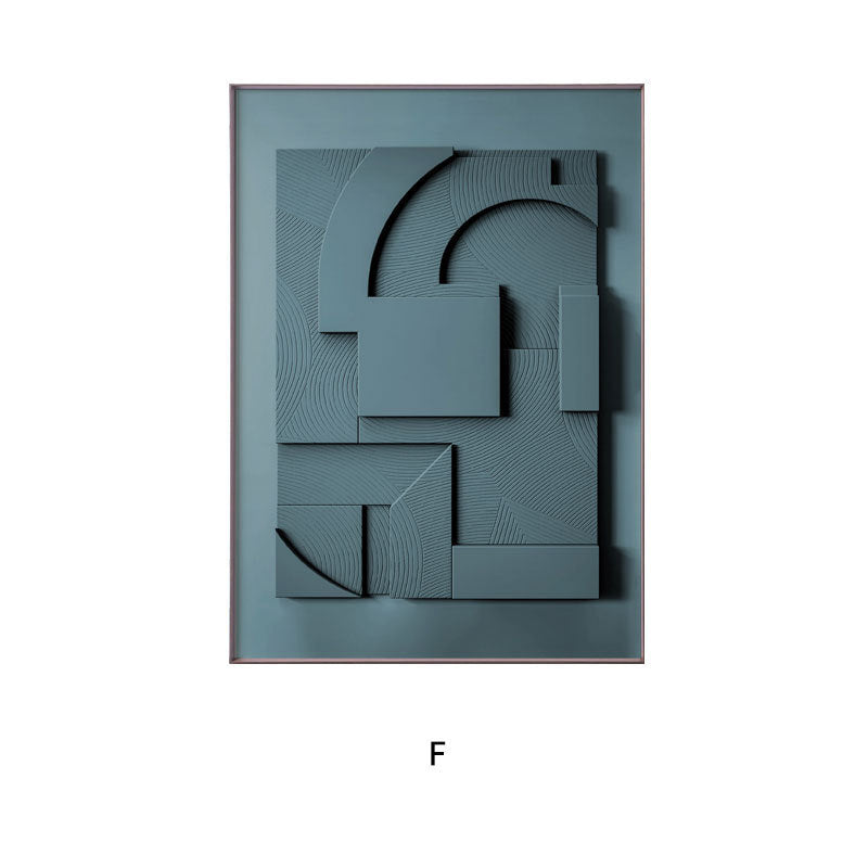 Home decor, room decor, wall decor, Geometric abstract wall art in a teal colour on a white background