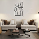 Home decor, room decor, wall decor, Modern living room with a grey sofa, coffee table, and decorative wall art.