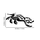 Home decor, wall decor, room decor, Black dragon skeleton design with measurements on a white background