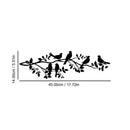 Home decor, wall decor, room decor, Black silhouette of birds on a branch with measurements on a white background