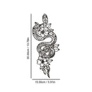 Home decor, wall decor, room decor, Decorative snake with floral patterns and measurements on a white background