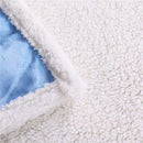 Mat, bed sheets, comforters, Close-up of white textured fabric with a blue corner