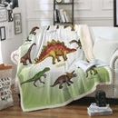 Mat, bed sheets, comforters, Dinosaur-themed blanket draped over a sofa in a living room setting.