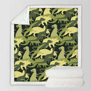 Mat, bed sheets, comforters, Blanket with dinosaur pattern on a grey background