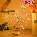 Home decor, room decor, Decorative LED tree with lights on a wooden surface, with '2PCS' text in pink at the top.
