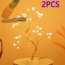 Home decor, room decor, Decorative LED branch light on a stand with '2PCS' label against an orange background