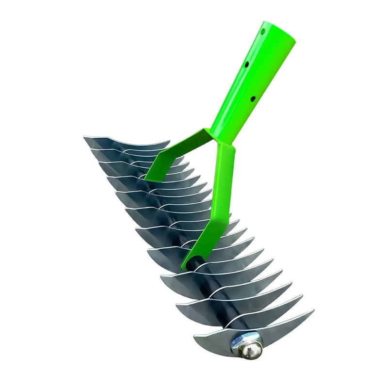 Garden pots, outdoor decor, garden ornaments, Garden tool with green handle and metal blades on a white background