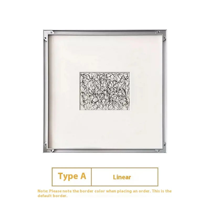 Home decor, wall decor, room decor, Framed abstract artwork with a white border and 'Type A Linear' label.