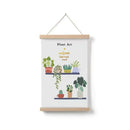 Home decor, wall decor, room decor, Plant-themed art print with illustrations of potted plants on a white background