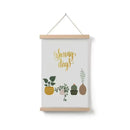 Home decor, wall decor, room decor, Decorative poster with 'Sunny Days' text and plant illustrations on a white background