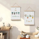 Home decor, wall decor, room decor, two wall art prints with plant illustrations hanging on a wall.