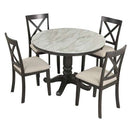 5 Pieces Dining Table and Chairs Set For 4 People null