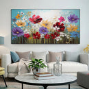 Handmade Floral Oil Painting on Canvas – Modern Horizontal Wall Art, 100% Hand-Painted