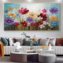 Handmade Floral Oil Painting on Canvas – Modern Horizontal Wall Art, 100% Hand-Painted
