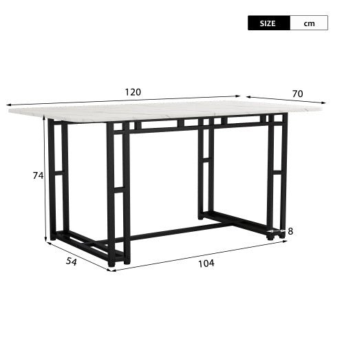 Metal Frame Rectangular Dining Table null